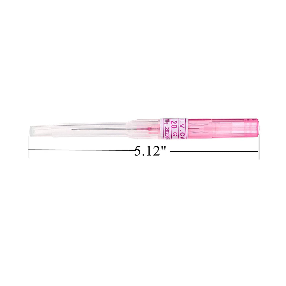 Surgical stainless steel tri-bevel piercing needles with protective plastic caps.