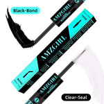 Black mascara wand applicator end of the dual lash bond adhesive tube