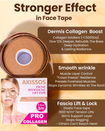 Premium facial kinesiology tape by Akissos for lifting smile lines and forehead wrinkles