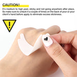 Under eye foam pads showing specialized secure adhesion backing for professional salon use.