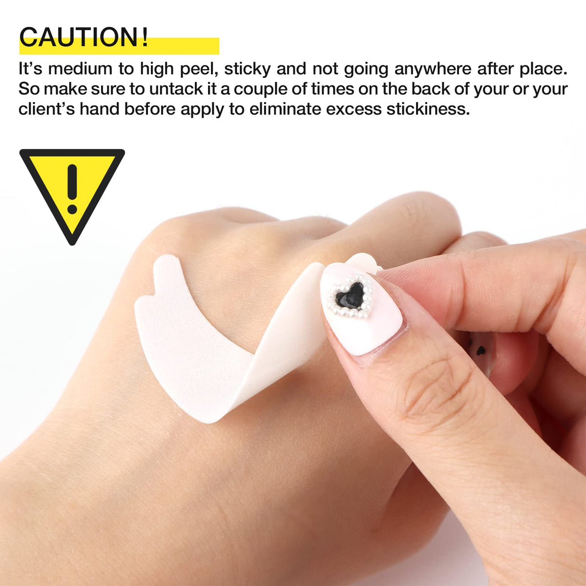 Under eye foam pads showing specialized secure adhesion backing for professional salon use.