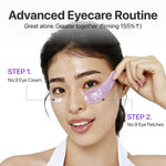 Applying the cooling caffeine and niacinamide eye patch onto smile lines