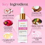 KOEC soothing post shave treatment clear oil dropper application close up view.