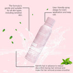Close up view of the plant extract ingredients and rice starch formula on the agaro pre shave packaging.