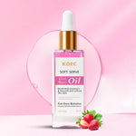 KOEC anti razor burn oil bottle back view highlighting directions and safety ingredients.