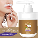 ROSINO hair remover cream being applied evenly to the upper lip area for painless hair removal