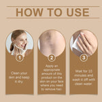 Infographic showing key botanical ingredients including coconut oil aloe vera and peach extract for skin soothing