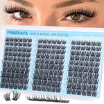 Packaging view of the USA imported PHKERATA 180 pieces individual cluster kit for home lash application.