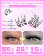 Wtvane invisible band cluster lashes application demonstration