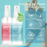 FOCTXI Pre-Wax Cleansing Spray bottle close up displaying the clear plastic packaging and usage instructions for skin prep