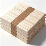 Borogo four point five inch wooden spatulas arranged neatly to display uniform length and thick natural texture.