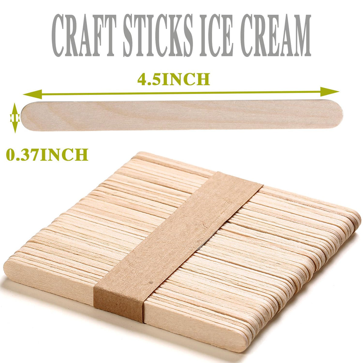 Eco friendly birch wood popsicle sticks utilized for children's school arts and custom DIY crafting models.