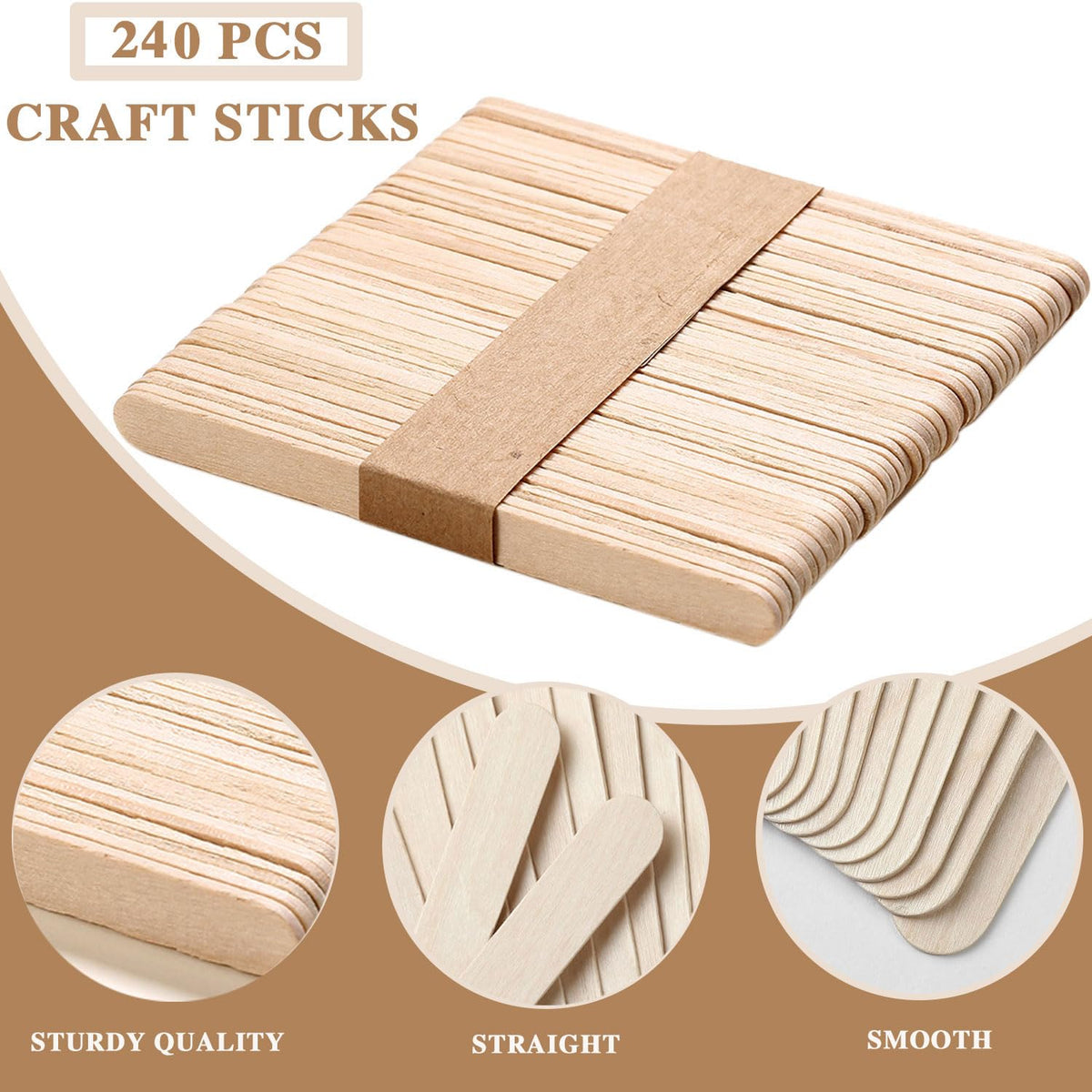 Two hundred forty count bulk pack of Borogo disposable wooden tongue depressors and mixing spatulas.