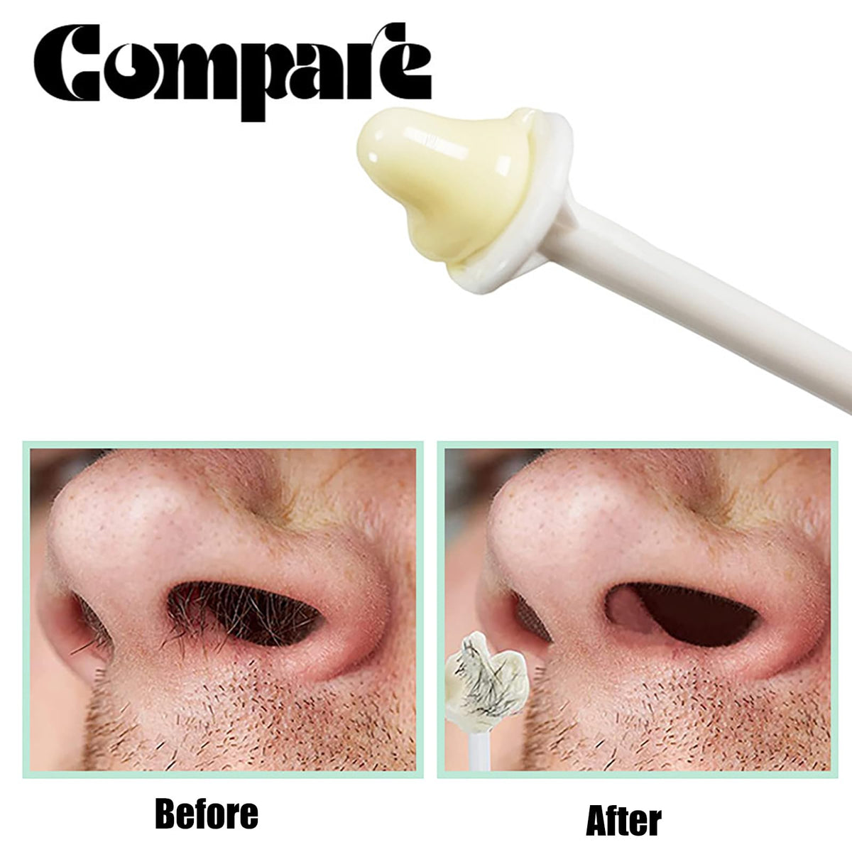 Demonstration of the flat spatula end of the ElegGlo stick for eyebrow shaping