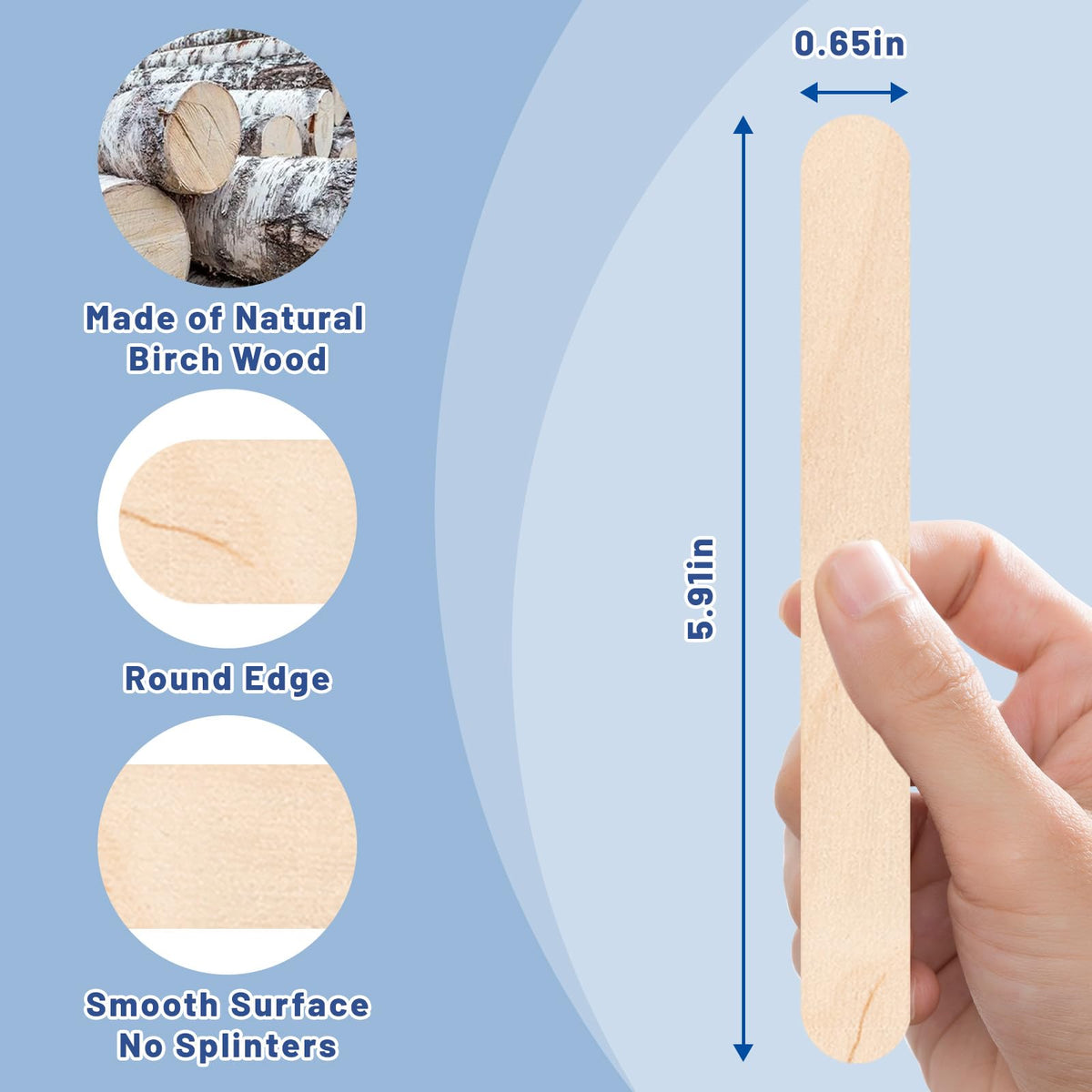 SNWbamood jumbo wooden spatulas for body and face hair removal