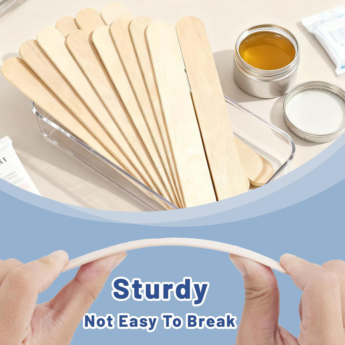 SNWbamood hair removal wooden spatulas with smooth rounded edges