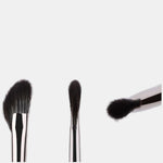 Complete packaging view of the 3 pieces imported eye shadow and nasal sculpting brush set