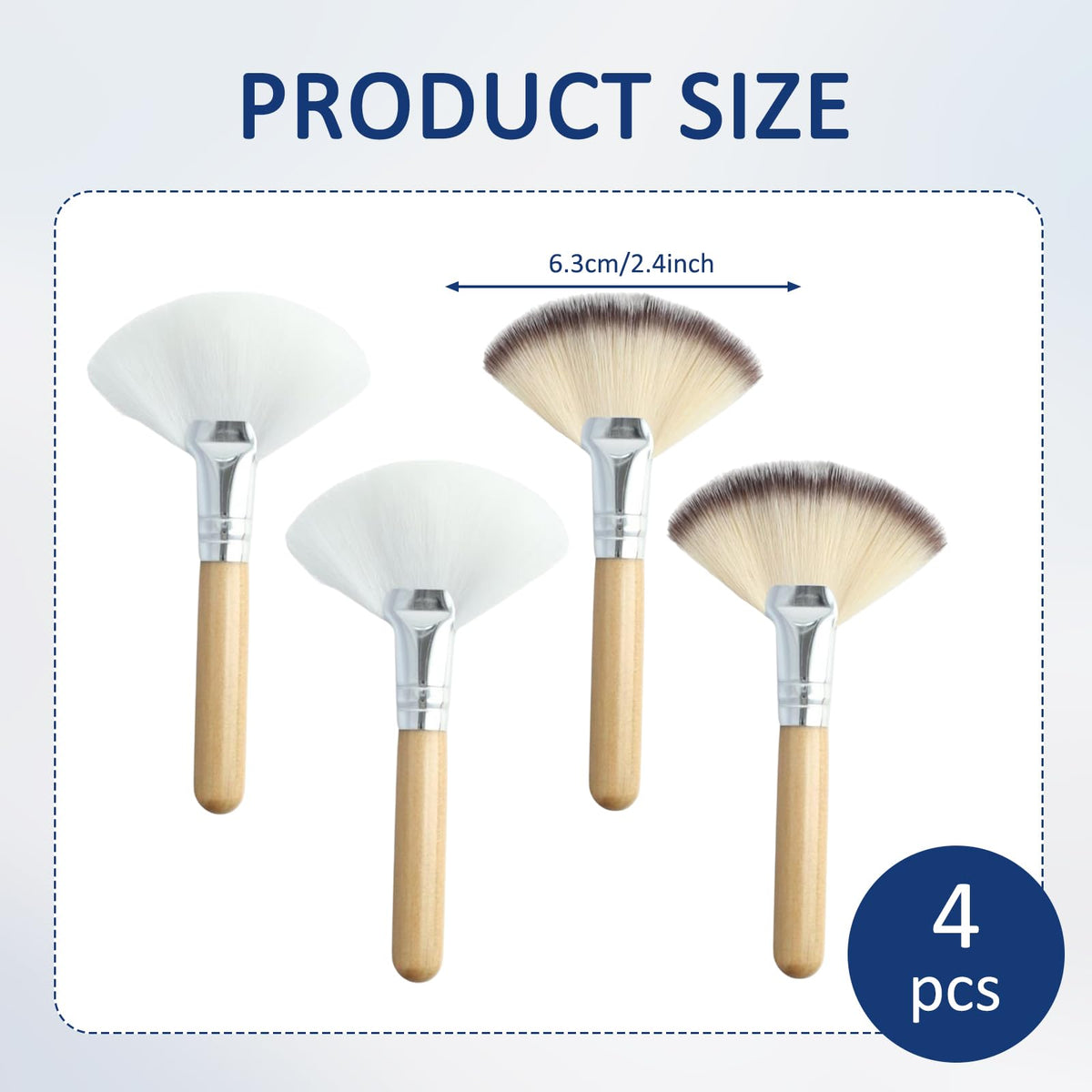 ROBOHOOK esthetician fan brushes close up on the soft synthetic bristles and aluminum tube