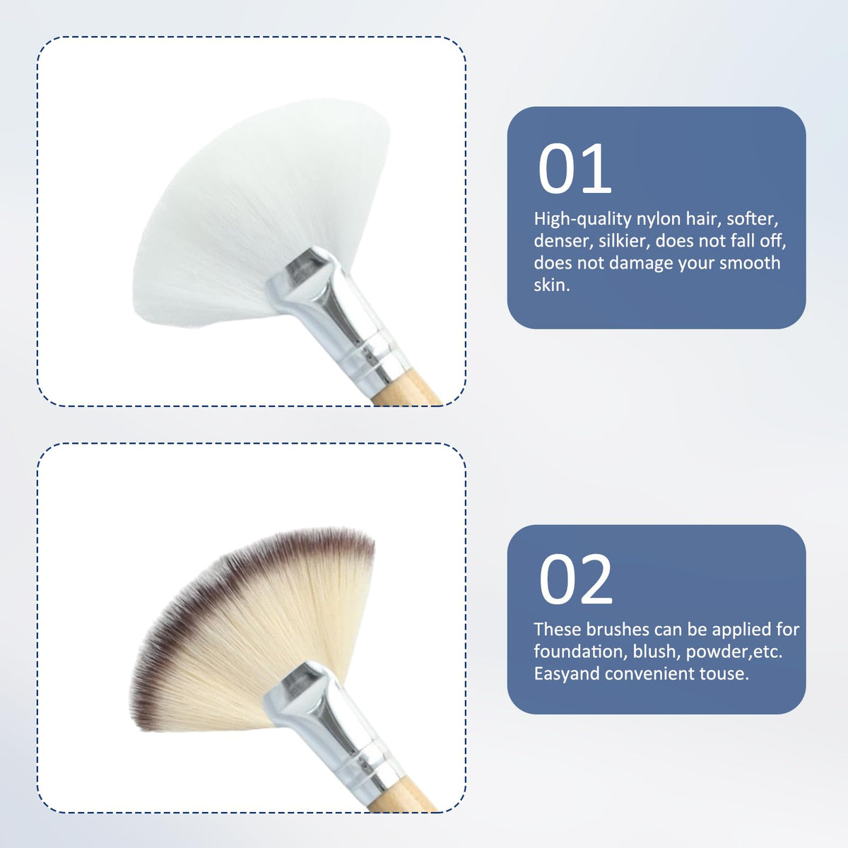 ROBOHOOK face makeup tools set displaying the ergonomic wooden handles