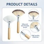 ROBOHOOK facial applicator brushes side angle showing the fluffy fan shape density