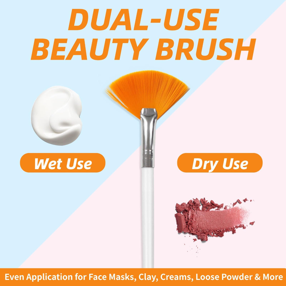 Washing the reusable synthetic fan brush under warm tap water.