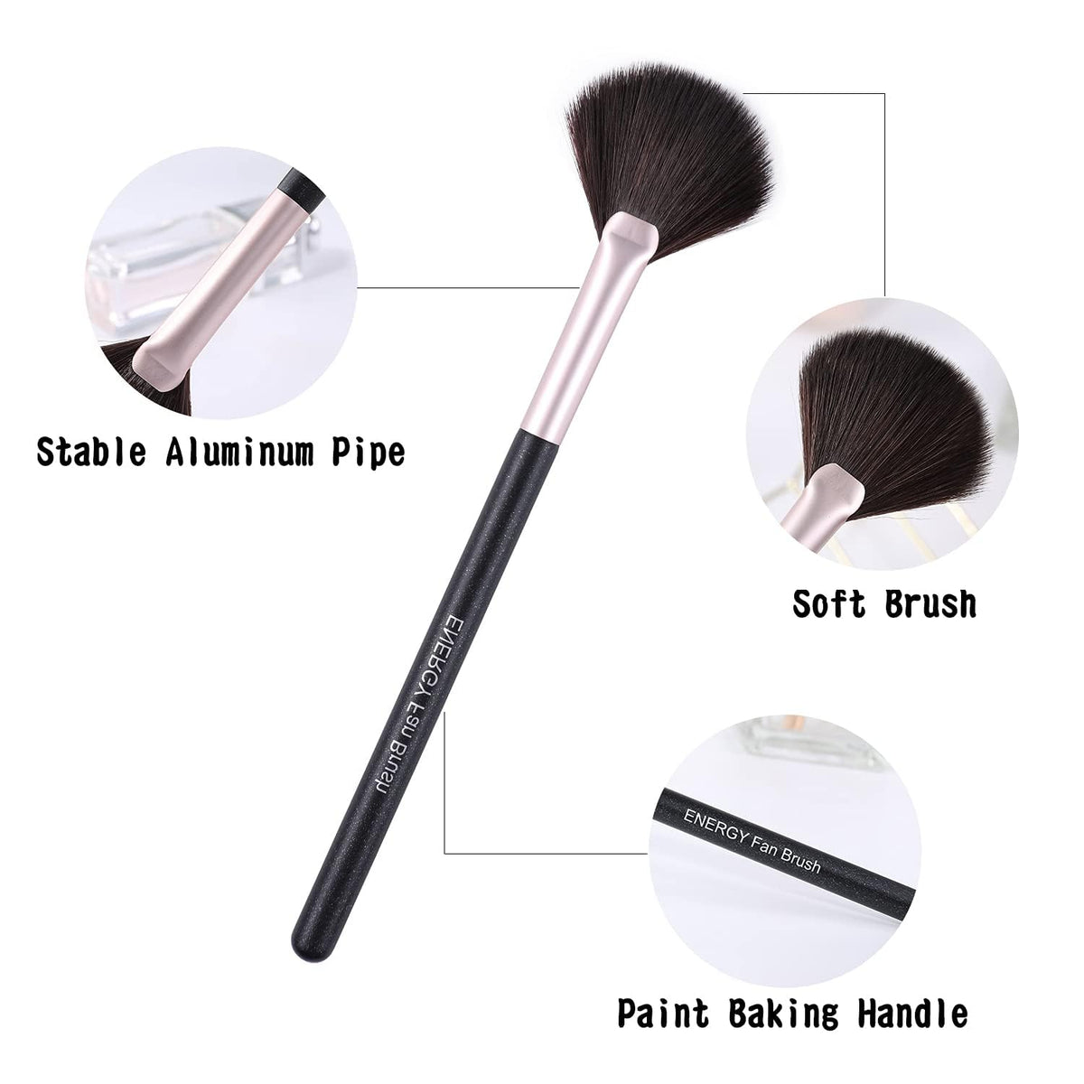ENERGY makeup brush application close up showing bristle texture
