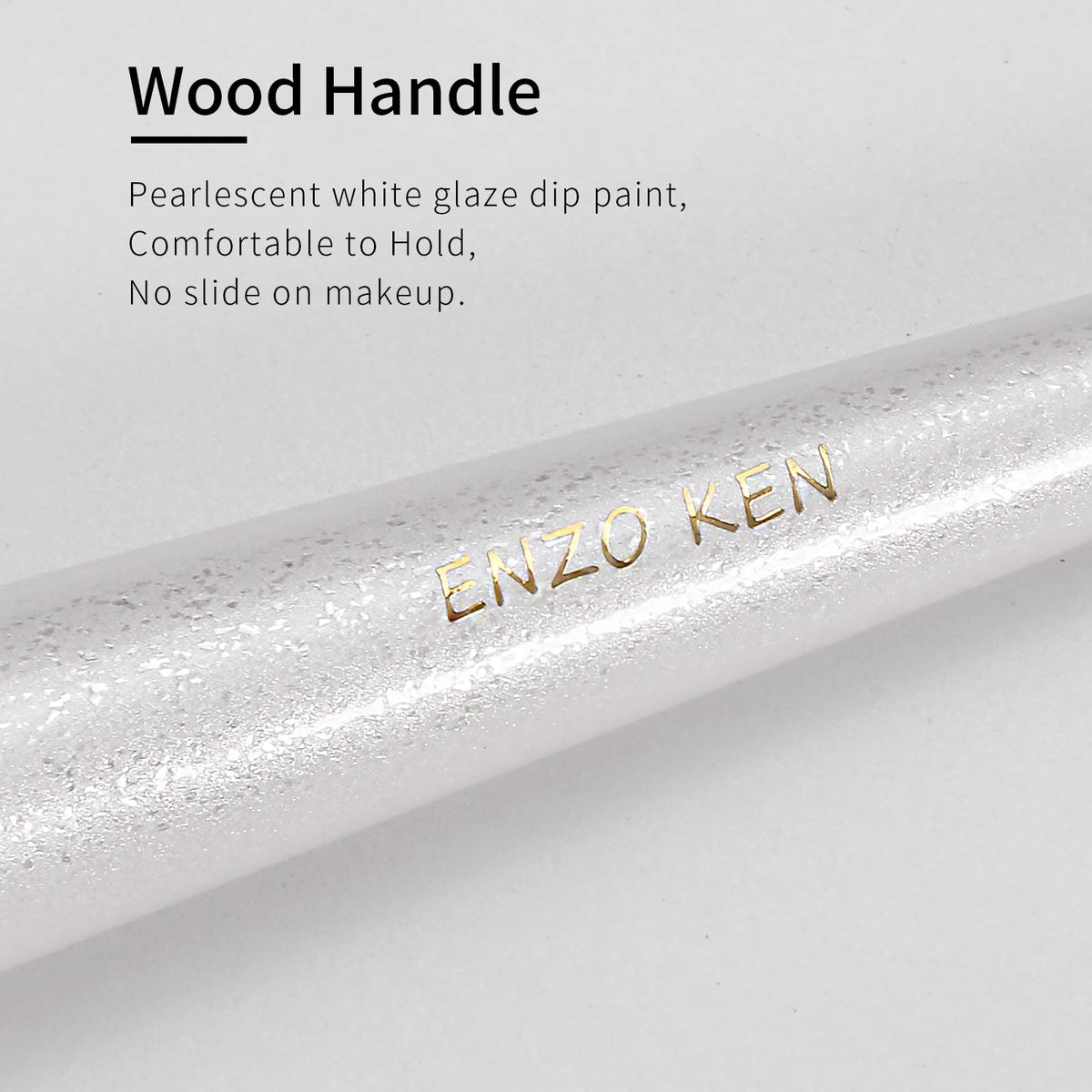 Side view of the thick fluffy highlighting brush showing resilience and flexible fiber design