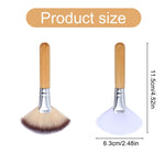Close up view of the fluffy esthetician fan brush bristles highlighting the soft nylon texture for face pack application