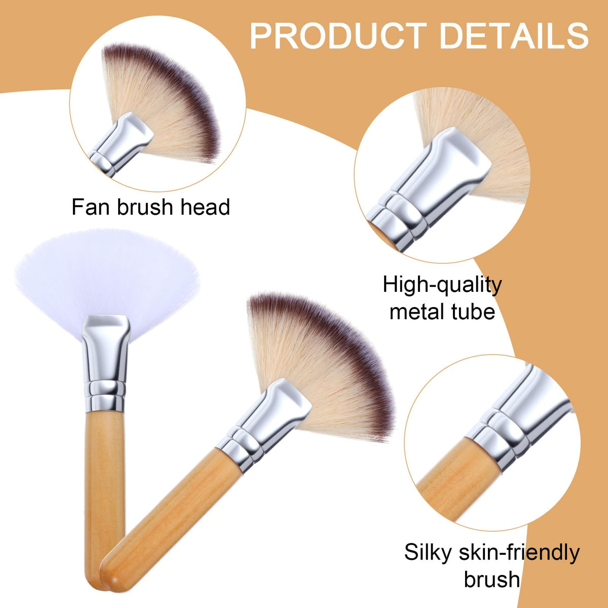 Salbsever short handle fan brush being used to apply a smooth facial mask on skin