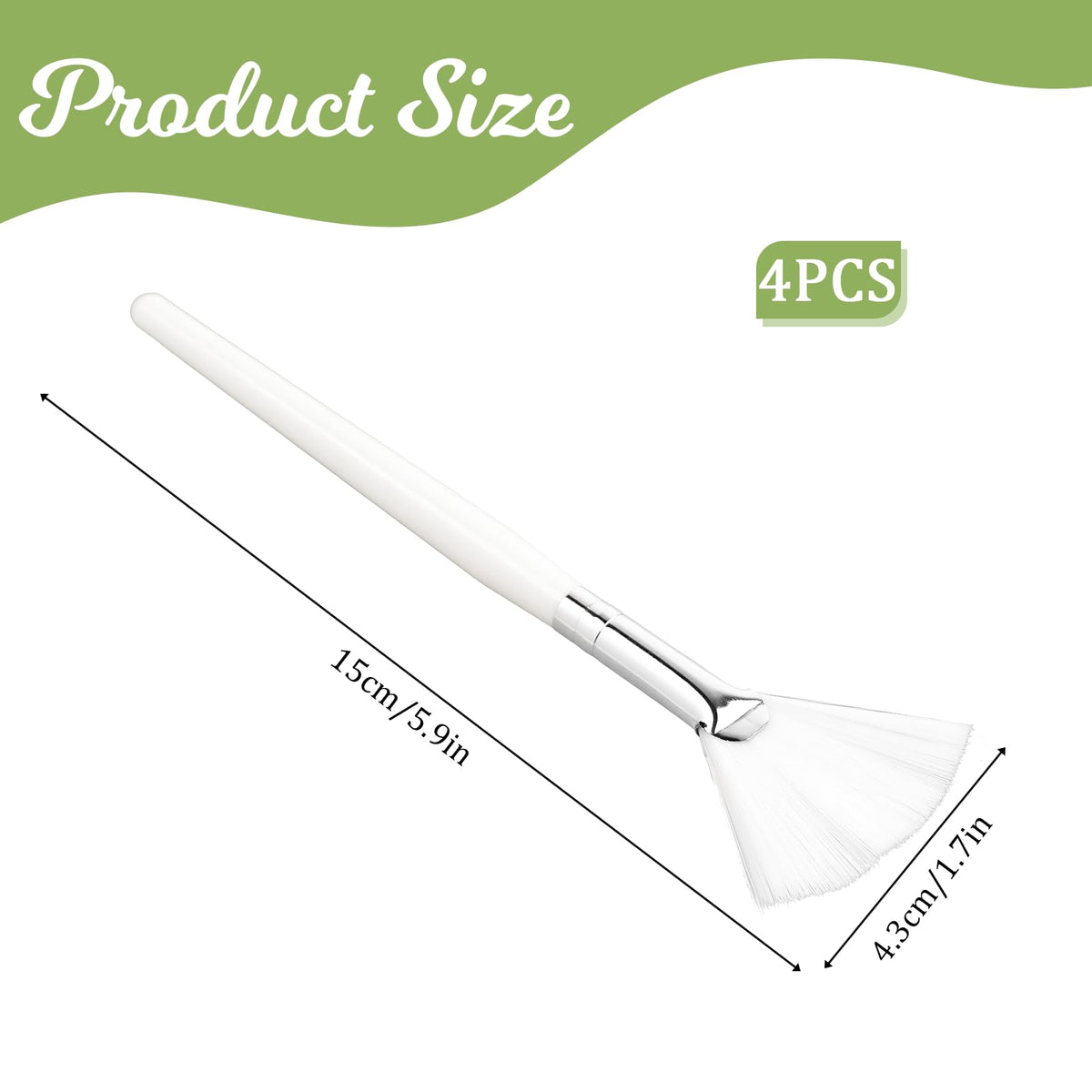 Abeillo soft fan brush tool for mud cream and face masks showcasing synthetic nylon bristles close up.