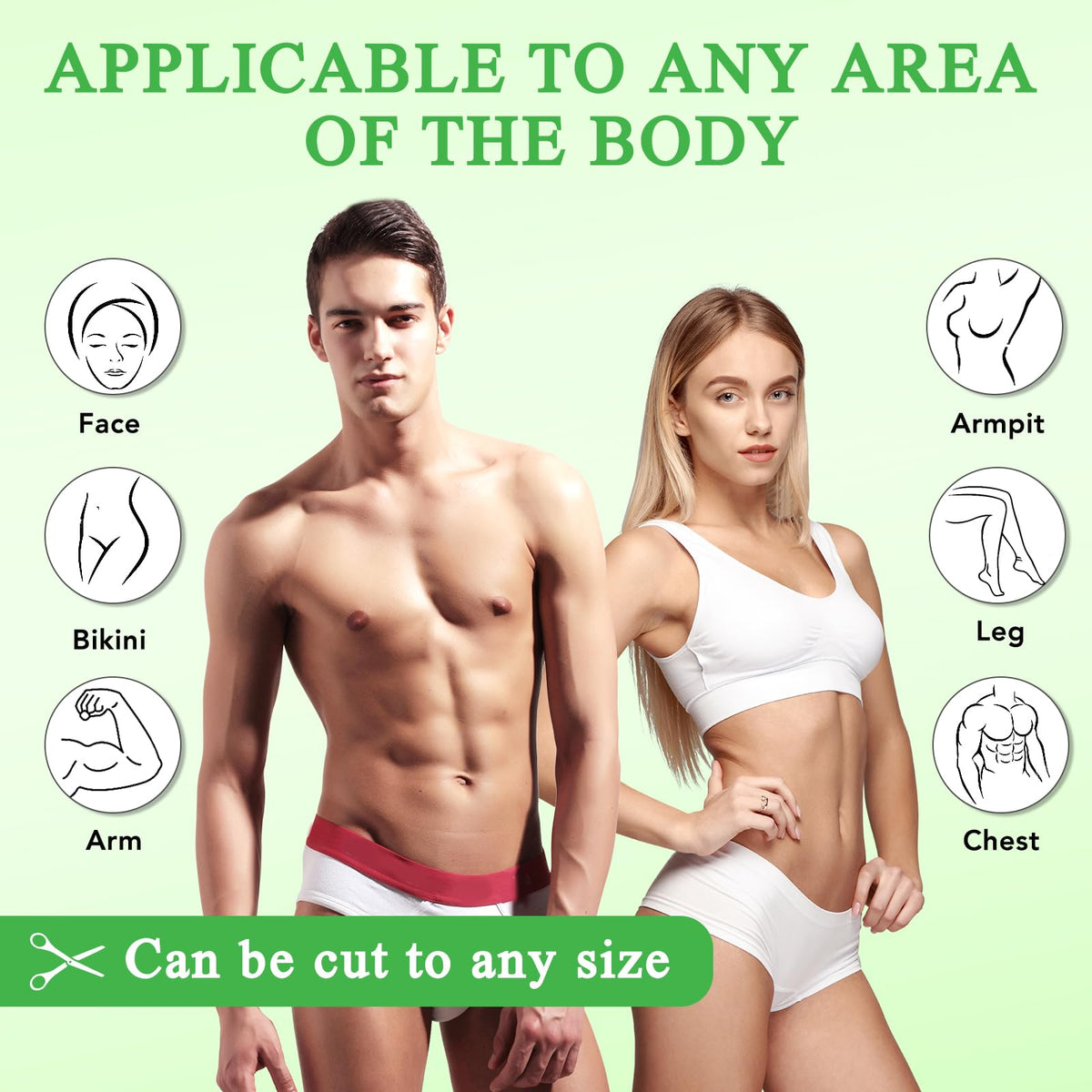 Besnel cold wax strips in two different sizes for body and facial hair removal.