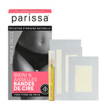 Parissa at home bikini hair removal kit components with aftercare oil