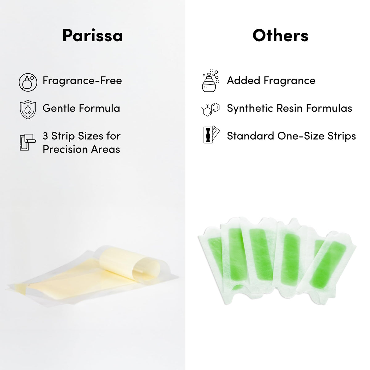 Parissa cruelty free certified natural bikini wax strips product line