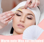 Close up of Maitys small pre cut facial waxing strips measuring zero point four by two point four inches.