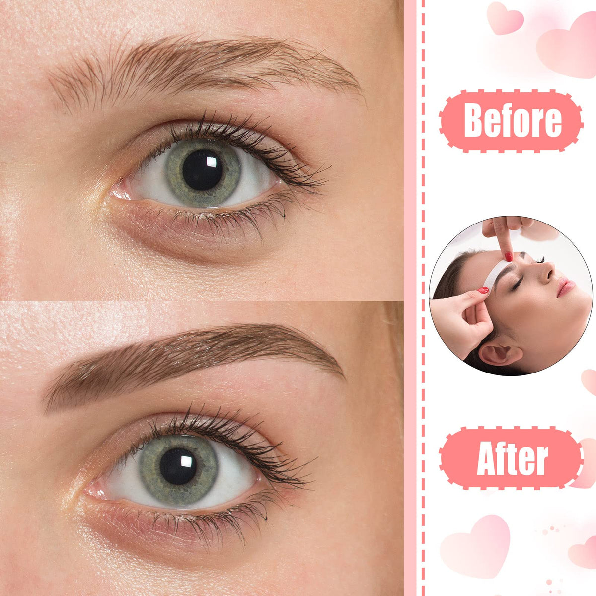 Flexible non woven fabric wax strips by Maitys conforming to facial contours for clean hair removal.