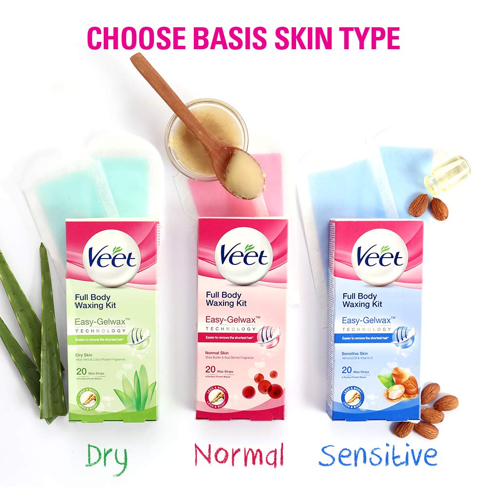 Veet imported full body waxing kit instructions side panel