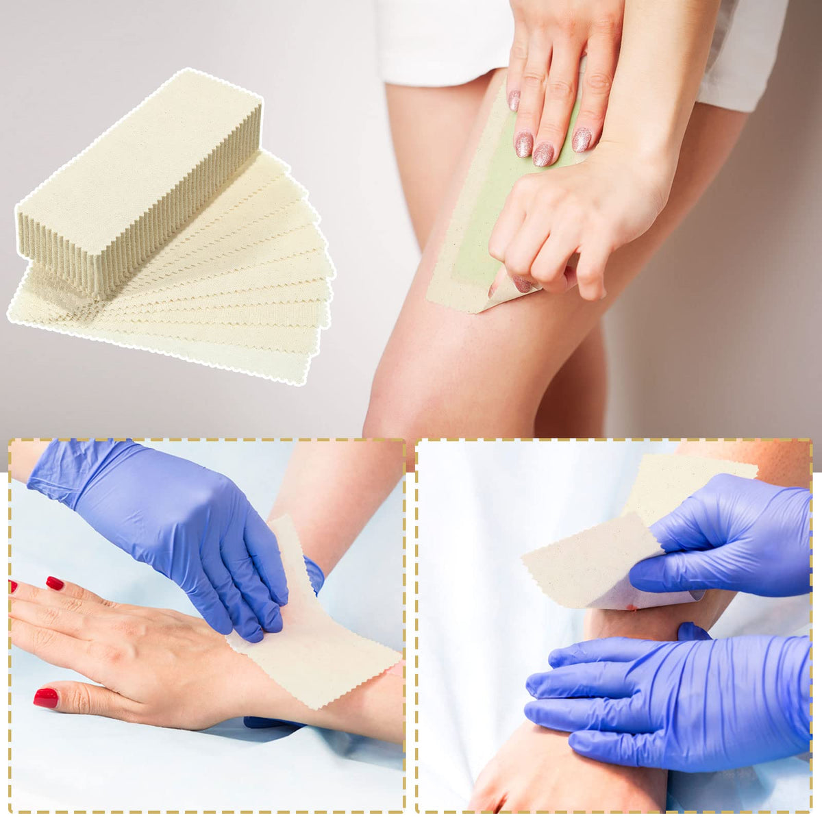Loopeer disposable cotton cloth strips arranged neatly to highlight their suitability for facial grooming.