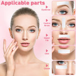 Soft non woven epilating fabric sheets being applied over eyebrow area