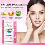 Applying Beauty7 cold wax strip on the upper lip area for hair removal