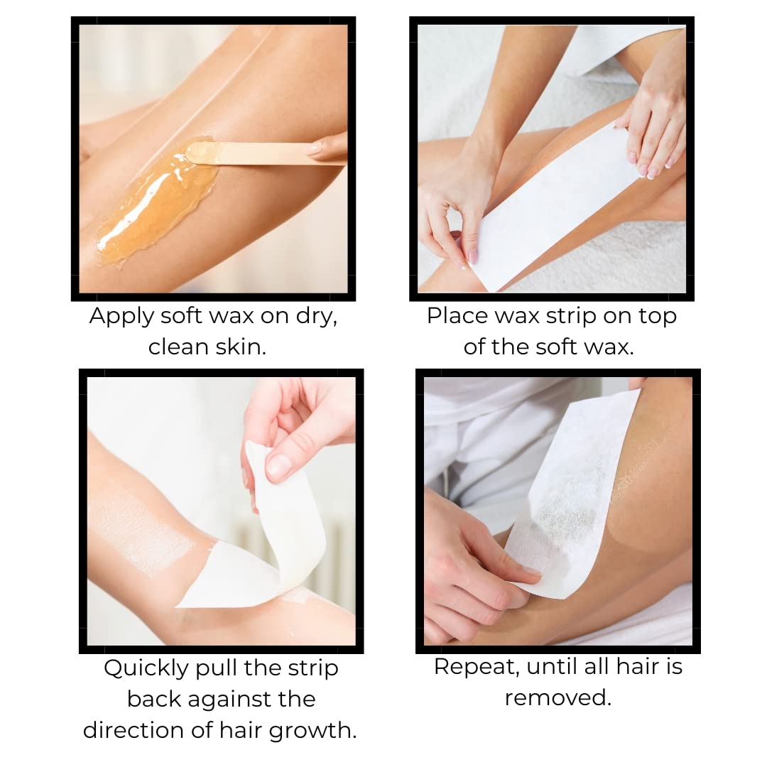 Omwah hair removal wax strips stack showing texture and size