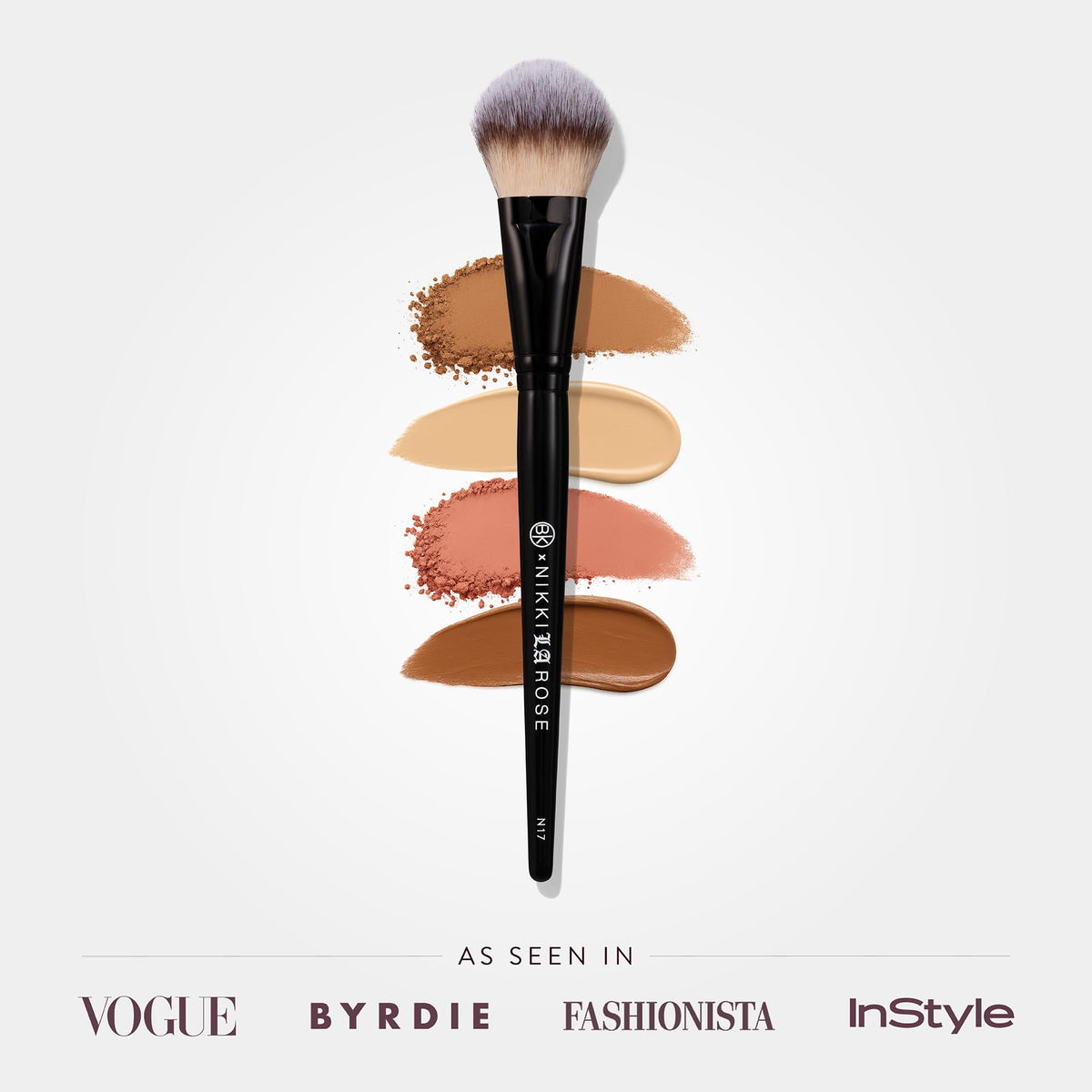 BK Beauty N17 makeup brush vegan bristles close up view