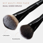 BK Beauty dual sided paddle brush applying cream bronzer lifestyle angle