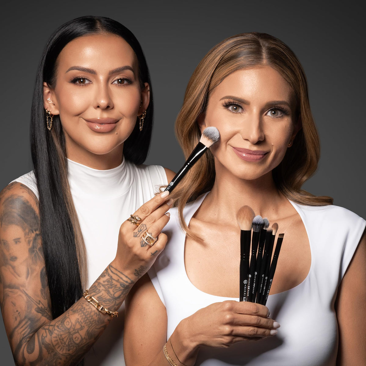 BK Beauty Nikki La Rose professional artist series face brush overhead view