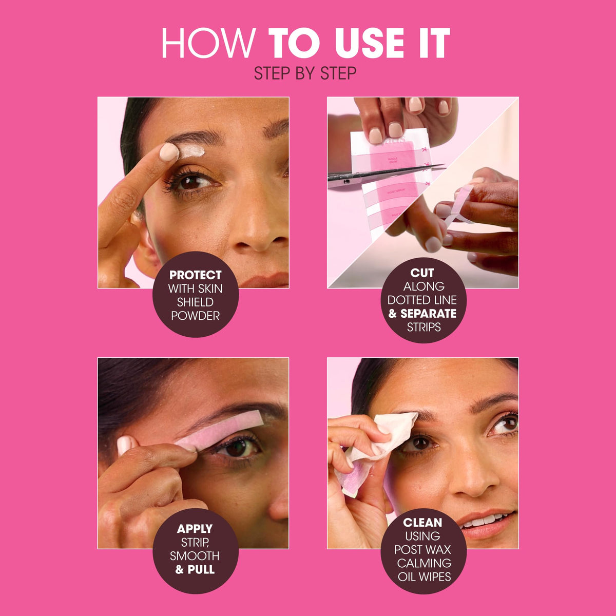 At-home eyebrow shaping kit contents displayed clearly for precise facial waxing