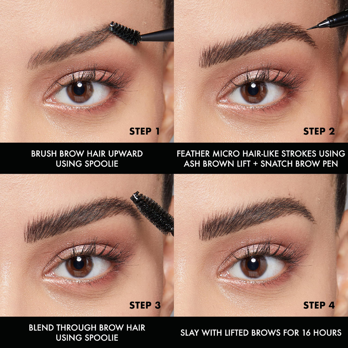 Side profile of the longwear eyebrow tint pen packaging highlighting the official shade label.