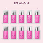 Back label view of PERMANIA lash lift step one detailing directions for salon use and volume specifications