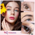 Texture demonstration of the white cream formulation from the PERMANIA eyelash preparation sachet