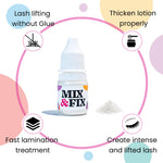 PERMANIA glueless lash lift powder mixed with lotion
