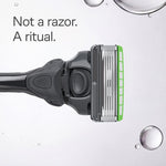 Back angle of the imported grooming cartridges showing the protective skin guards on each blade