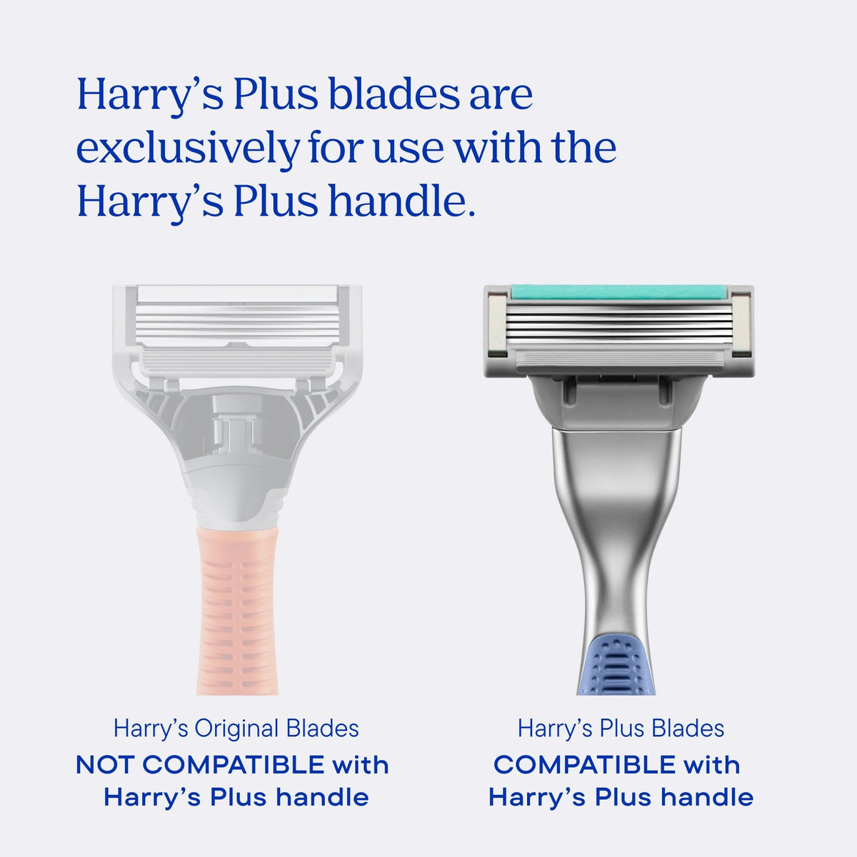 Harry's Plus premium weighted metal handle in Tide blue with soft rubber grip